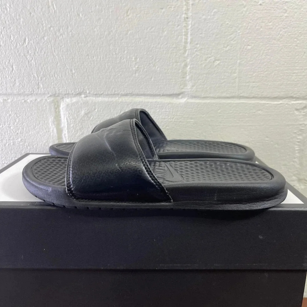 Nike Black Benassi JDI 343880-001 Black Slides Sandals Slip‎ On Men's 7 US/6 UK